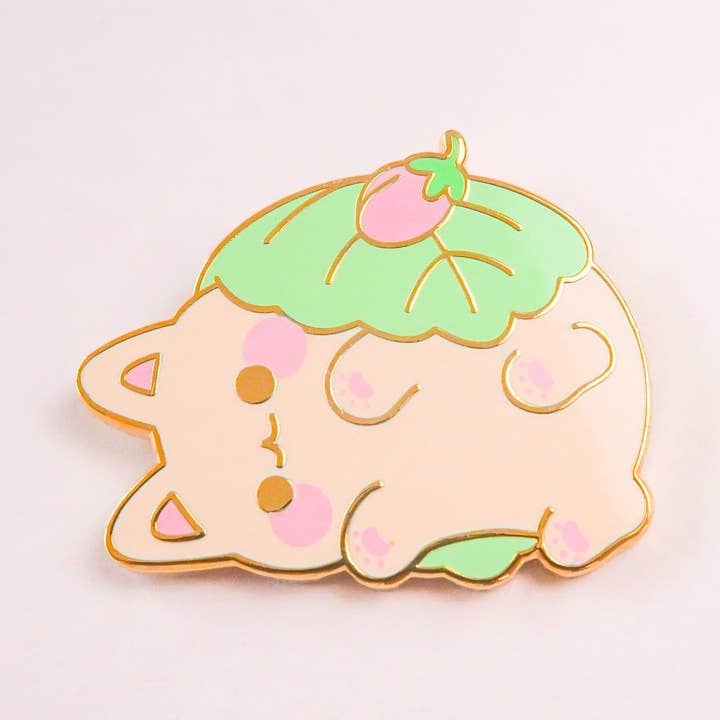 Sakura Mochi Cat Pin for wholesale by tokyo shojo