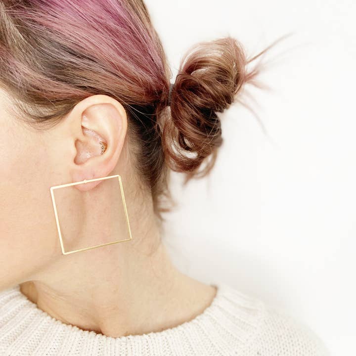 Hey Grl Hey Jewelry - Wholesale Hoop Earrings - The Square Hoops