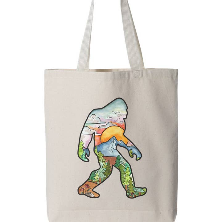 Sasquatch Canvas Tote Bag for wholesale by Sticker Girl, formerly KPB Apparel