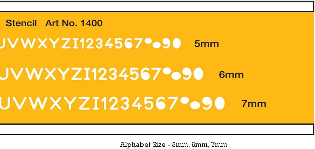 Liquidraw - Wholesale Stencil/Craft Die - Liquidraw Lettering Stencils for Crafts English Stencil Alphabet Number Drawing Drafting Template, Combo Set of 5mm, 6mm & 7mm1