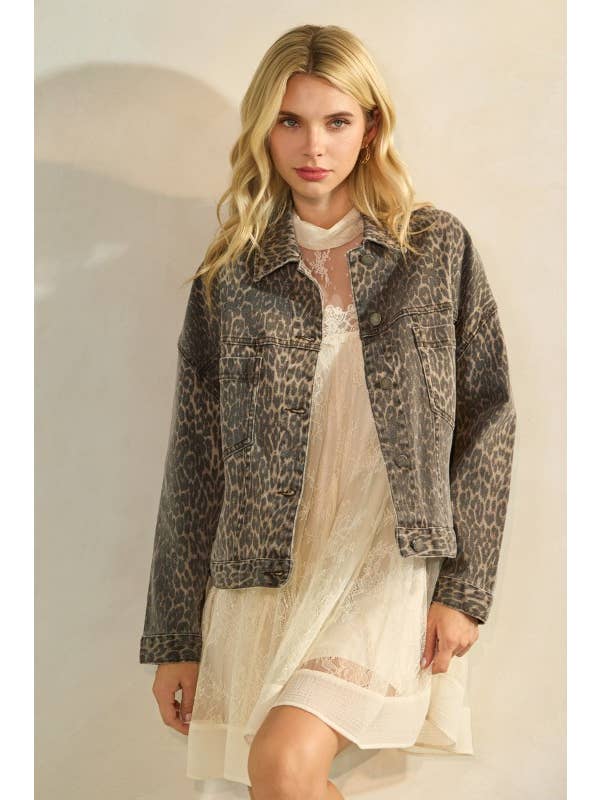 Pink Irene Wholesale - Venta al por mayor Chaqueta - Mujer - Chaqueta vaquera estampada de leopardo23