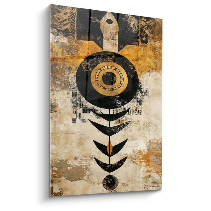 Quadro Abstrato africano sol tribal - edição africana por atacado de Walensky