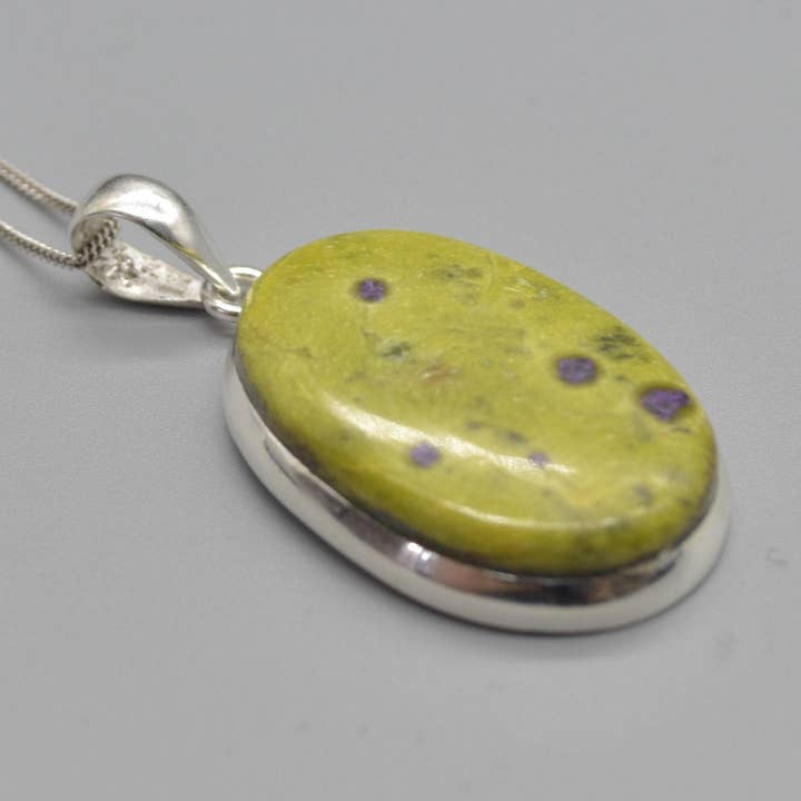 Atlantisite Oval Pendant in 925 Silver, No Chain for wholesale by Oriental Direct Craft Supplies