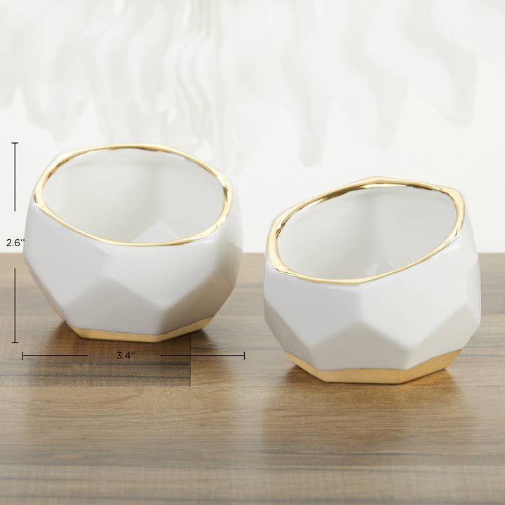 Kate Aspen - Wholesale Plant Pot - Geometric Ceramic Planter - Small (Set of 3)5