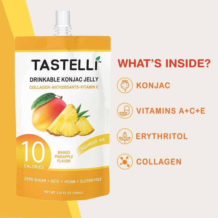 Tastelli - Wholesale Fruit Snacks - Tastelli 10-Calorie Jelly Beverage - Mango Pineapple2