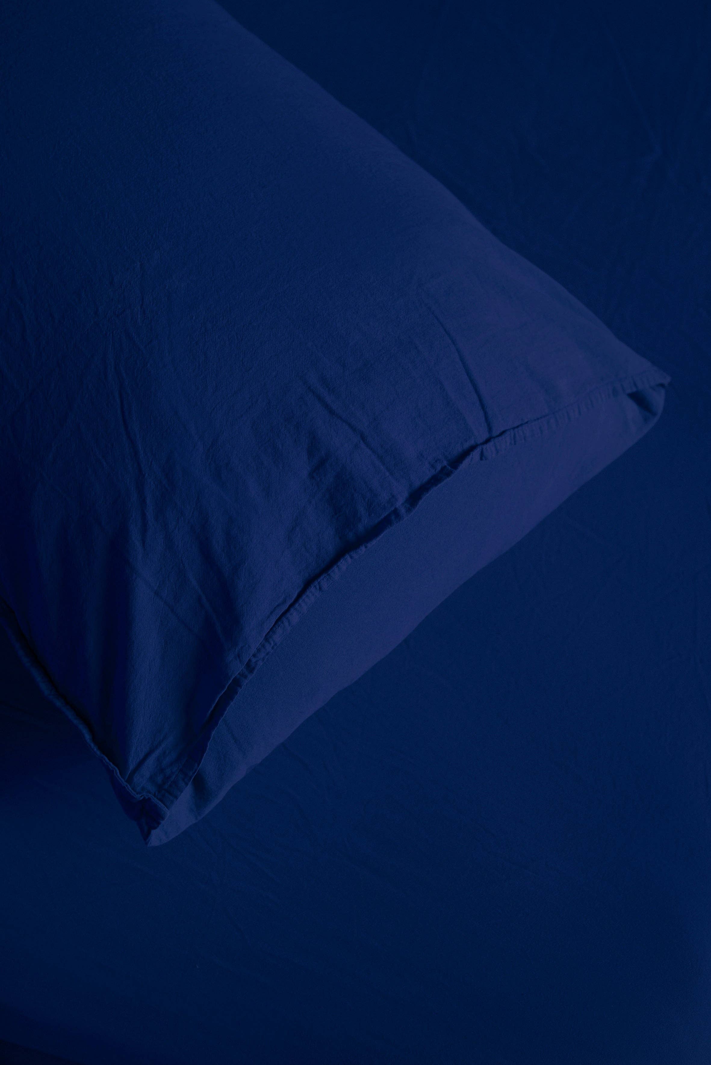 Soundsleep - Vente Parure de lit - Parure de lit en coton délavé à la pierre, bleu marine2