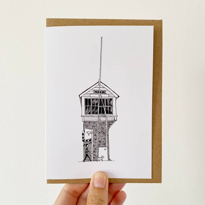Signal box, A6 card for wholesale by Juliet Thomas Doodles