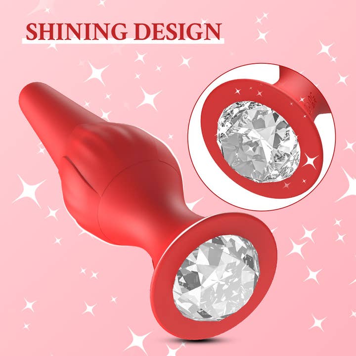 Red Rose Butt Plug Silicone 9-Frequency Vibration Plug Sex toys for wholesale on Faire