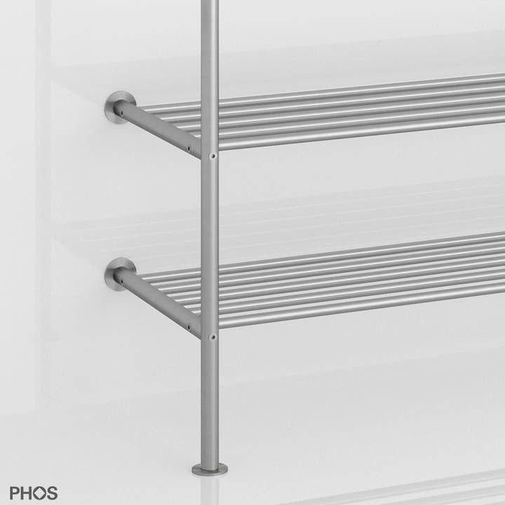 PHOS Design GmbH - Wholesale Coat Rack - Stainless steel hallway wardrobe with/without integrated shoe rack3