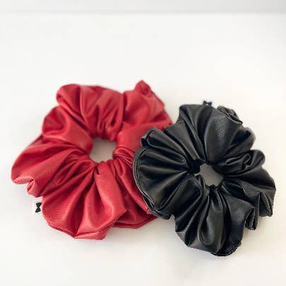 Melissa Velia - Wholesale Scrunchie - Women's - Faux Leather Scrunchies | 2 Sizes | 3 Colors