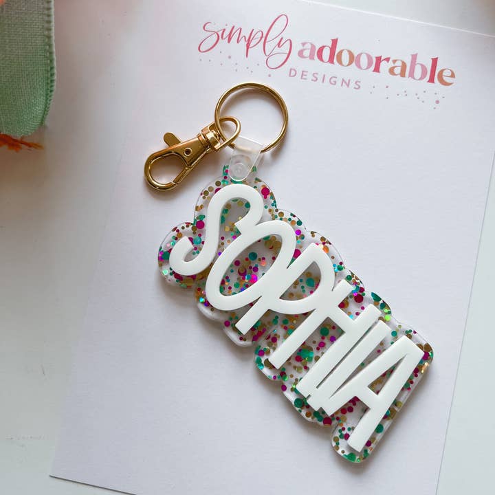 Simply Adoorable Designs - Wholesale Keychain - Women's - Sparkle Name Tag2
