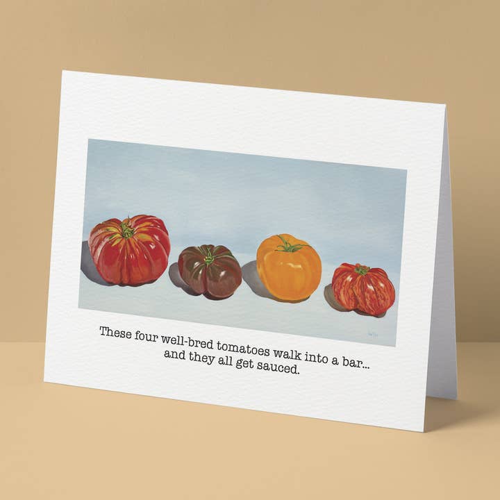 Betsie Studios - Wholesale Everyday Greeting Card - "These four well-bred tomatoes" Greeting Card0