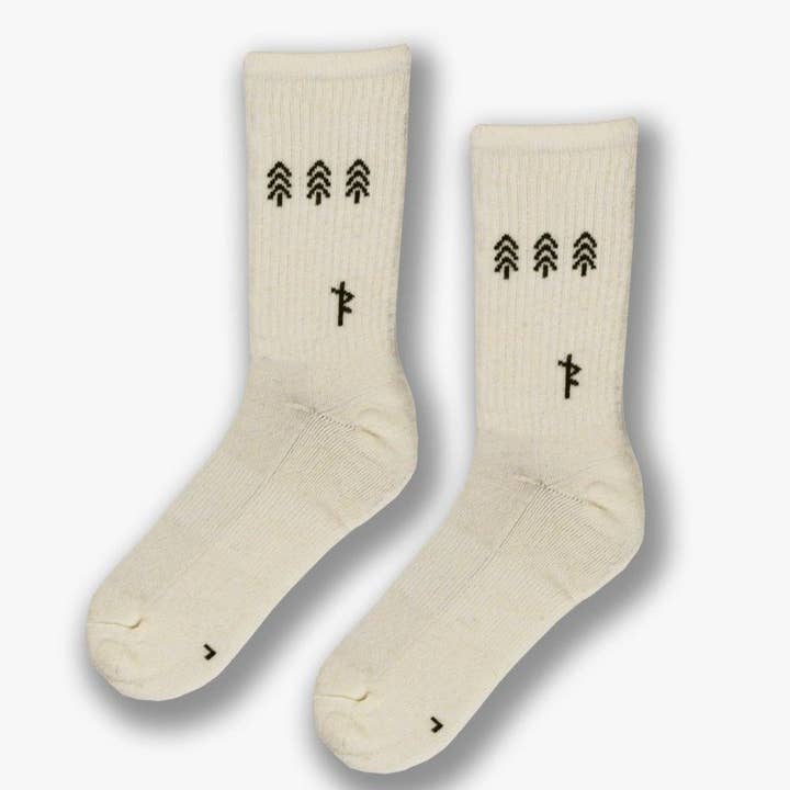 Timber Merino Wool Unisex Socks with Pin Design for wholesale by Smoky Willow Socks
