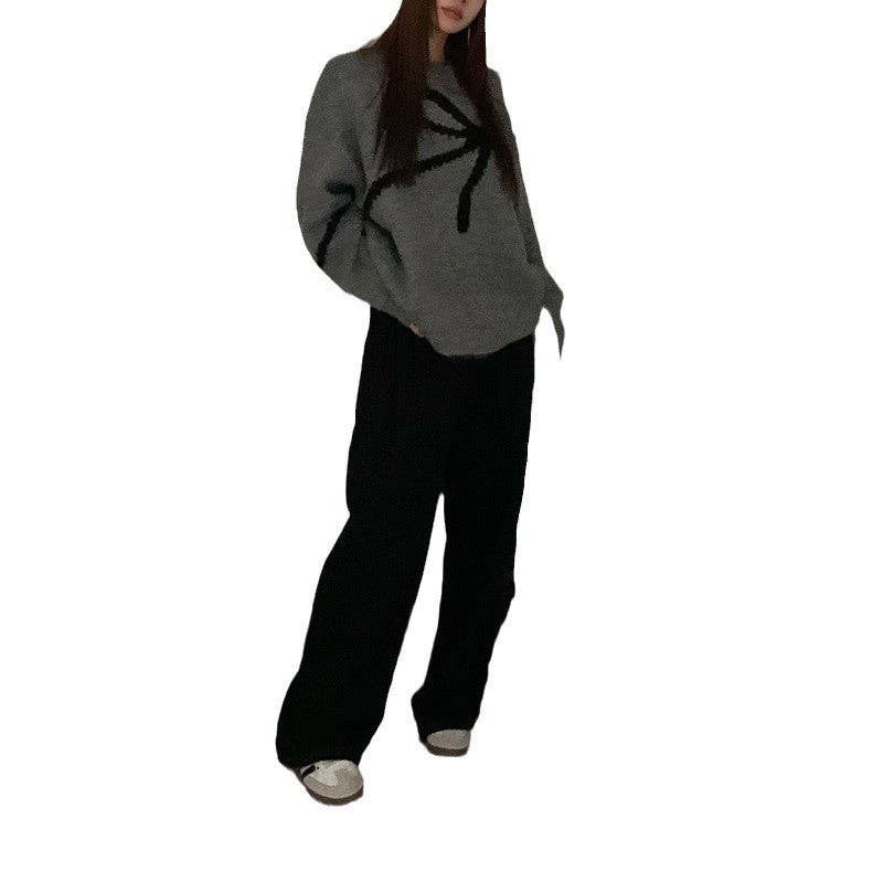 kycozy - Wholesale Knit Sweater - Women's - Bow Jacquette Loose Neck Sweater4