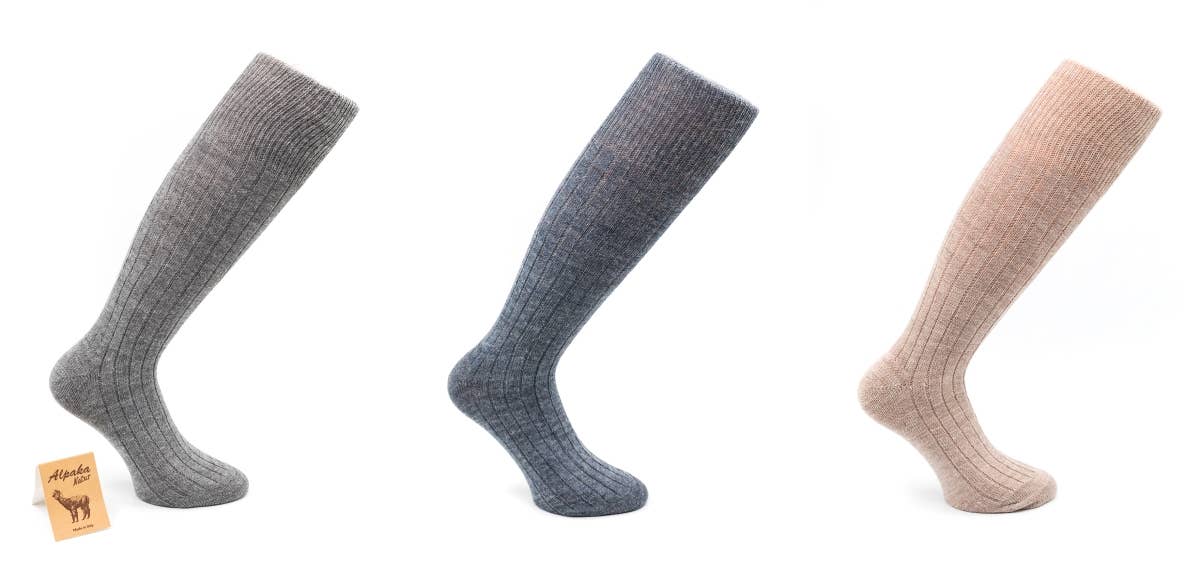Assorted 3 Pairs - Women's Long Alpaca Socks - Lady Alpaka for wholesale on Faire1