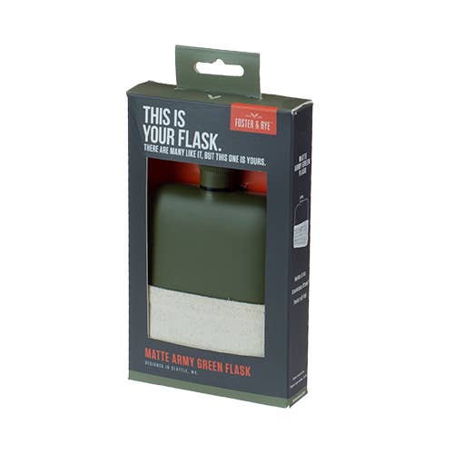 Foster & Rye - Wholesale Flask - Matte Army Green Flask