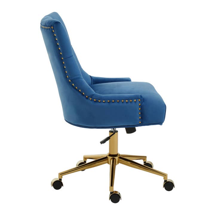 Fifty Five South – wholesale Chair – Anita Blue Velvet Office Chair2