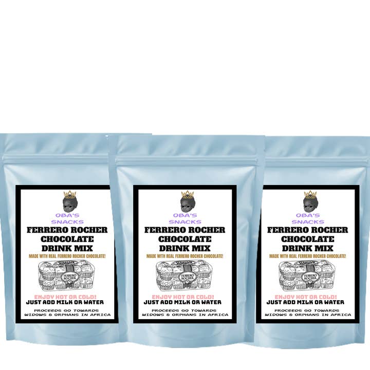 Premium Chocolate Drink Mix- Ferrero Rocher inspired- 3 Pack for wholesale by Oba's Snacks