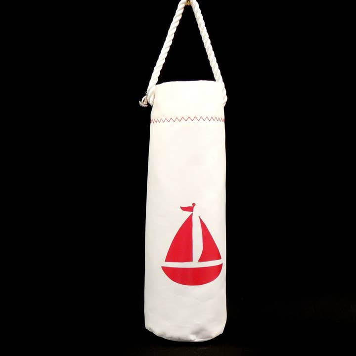 Mainland Canvas - Venta al por mayor Bolsa portavino - Bolsa de vino de tela con diseño de velero rojo2