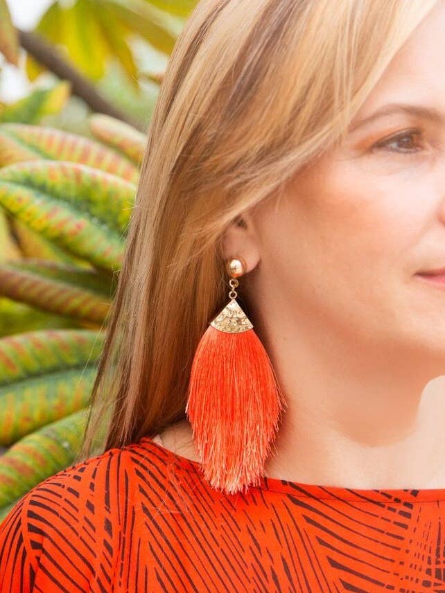 Accessories - Big Tassel Long Earrings (TYX18) for wholesale by La Mar