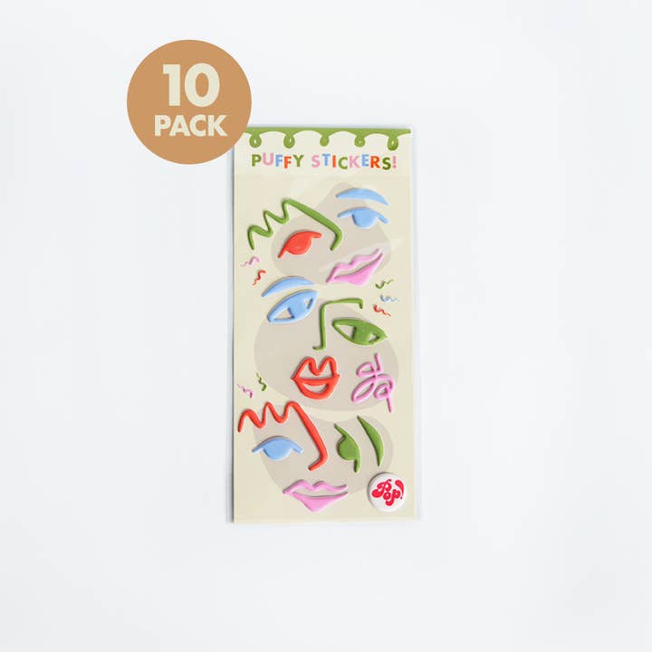 Art Party Puffy Stickers - 10 pack for wholesale by POP Party Supplies, LLC