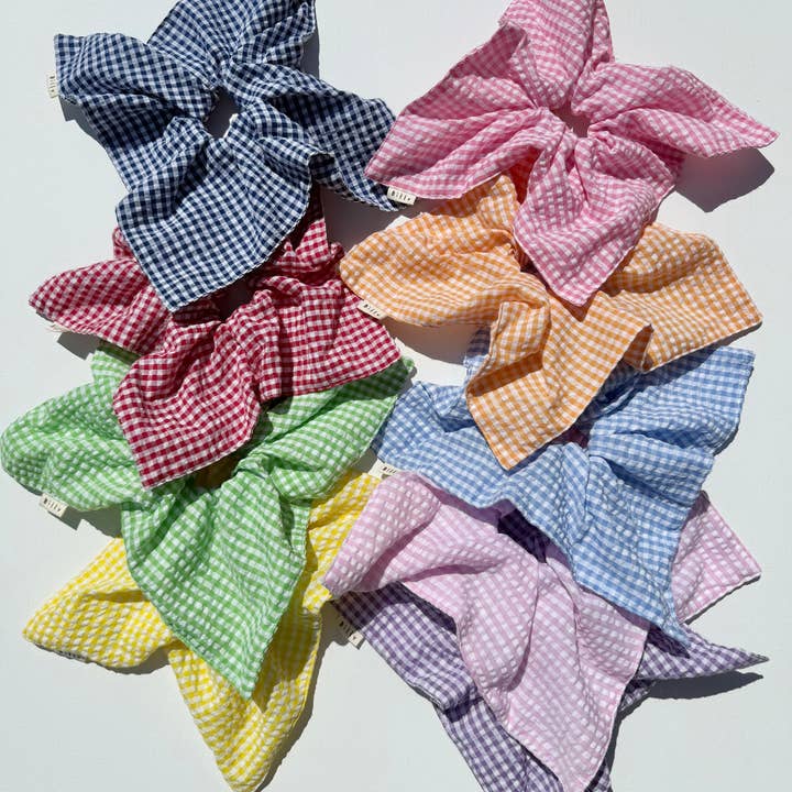 Billy Bamboo - Wholesale Scrunchie - Women's - MINI GINGHAM DIAMOND SCRUNCHIES