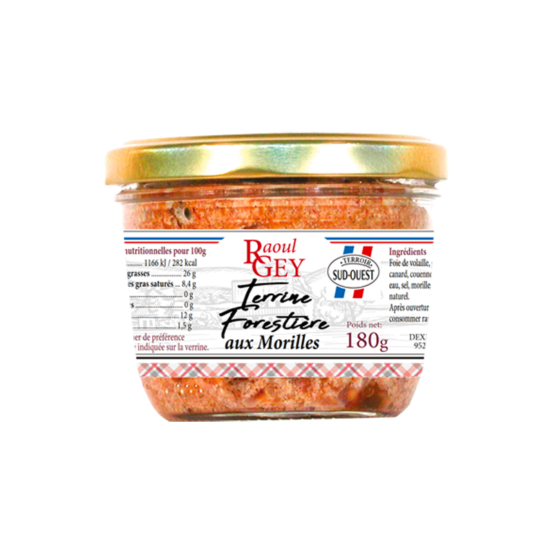 Maison RGEY - Wholesale Preserves - Morel Forest Terrine 180 g - Raoul Gey - 56240