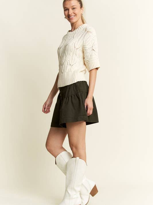 JADE BY JANE - Wholesale Shorts - Women's - SOLID HIGH WAIST RUFFLE PANTS14