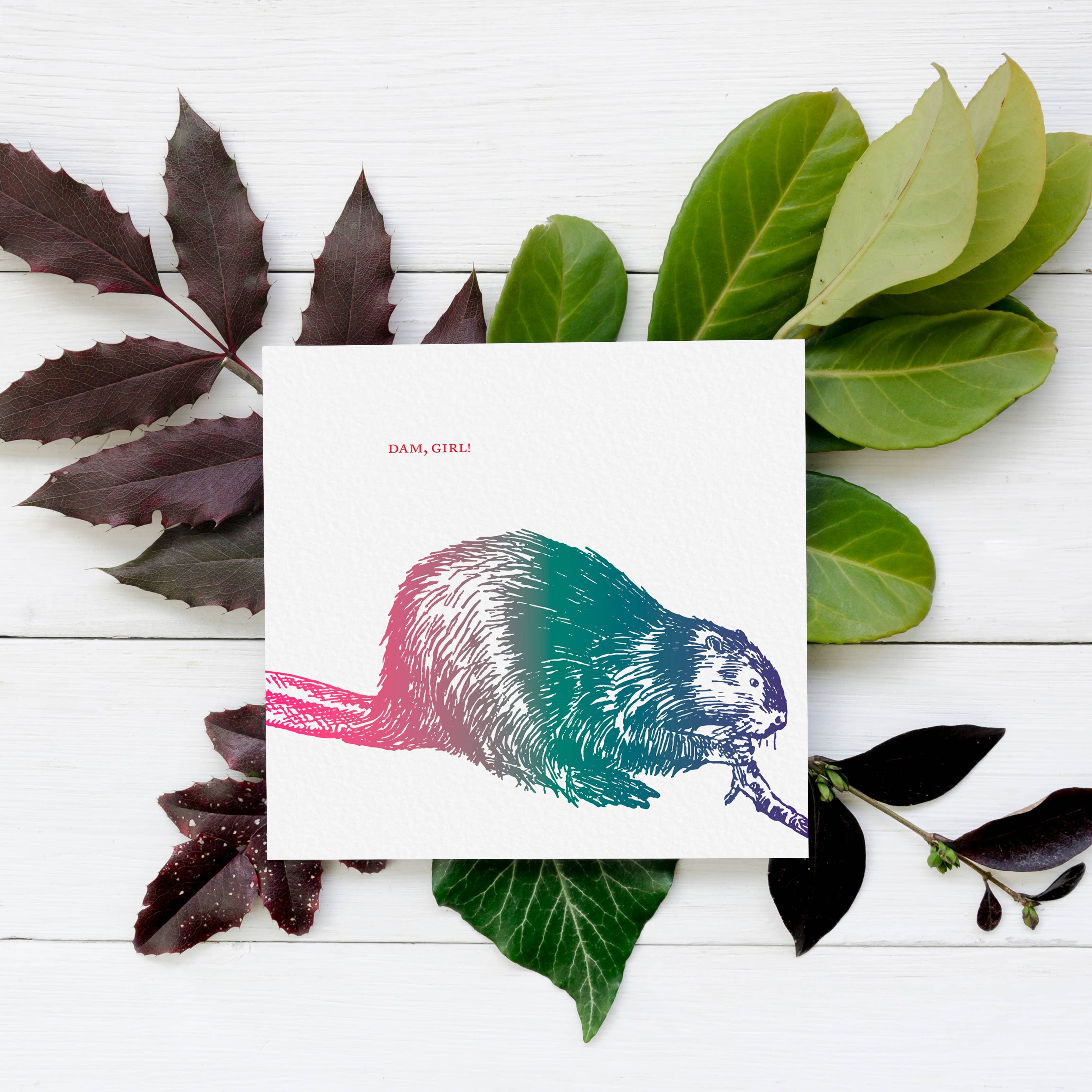 Ampersand M Studio - Vente Carte de vœux classique - Carte de vœux sexy de la Saint-Valentin pour une fille castor3