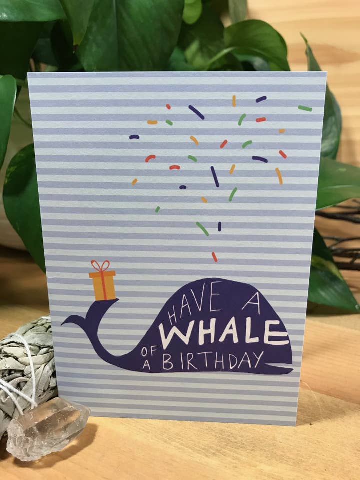 Greeting Card - Have a Whale of a Birthday for wholesale by Tangled Up In Hue