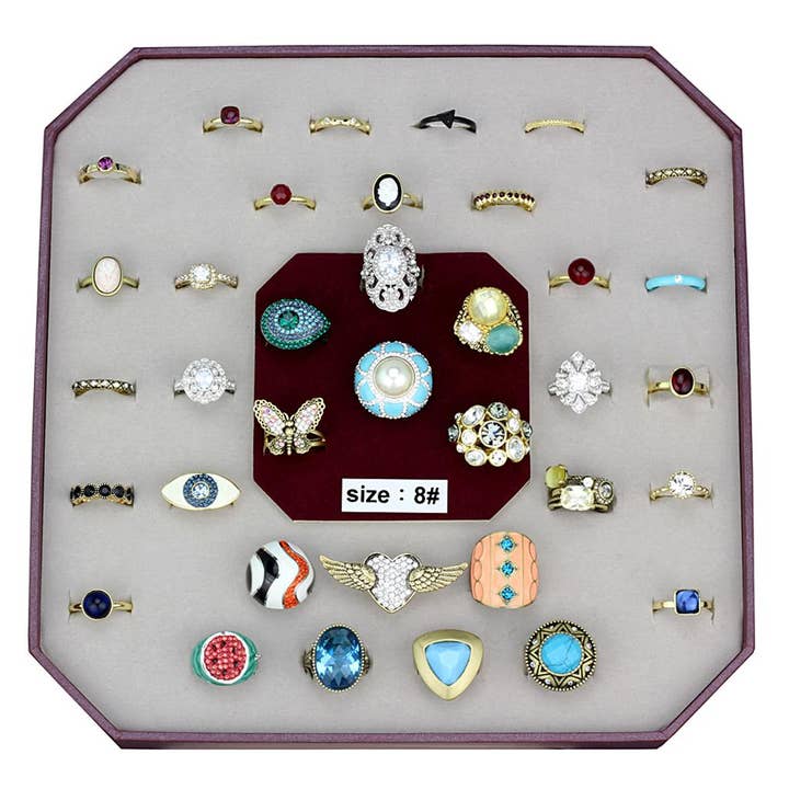 VK-039-SIZE8 - Assorted Brass Ring with Assorted in Assorted for wholesale by Alamode