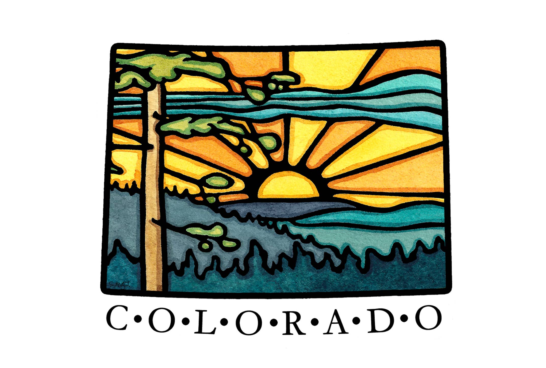 Sarah Angst Art - Wholesale Postcard - Custom Name Dropped State Postcards - Pack of 1005