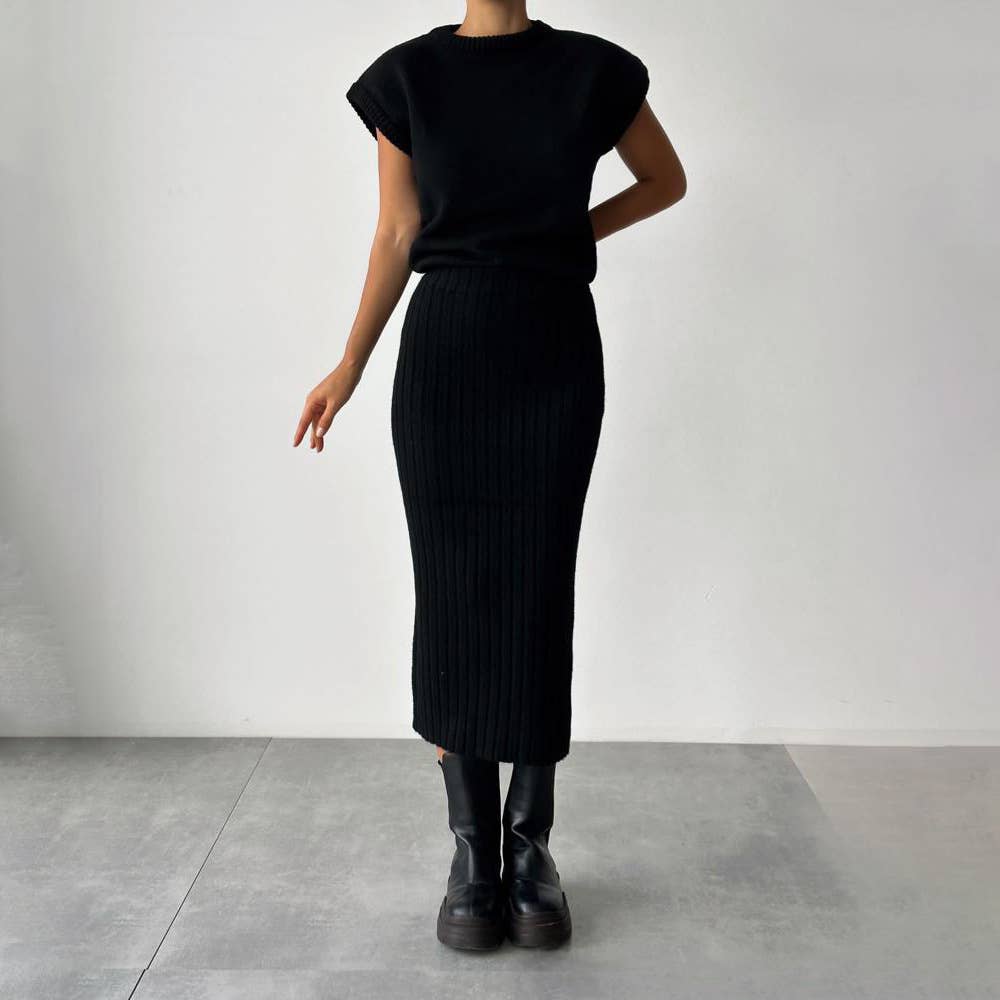 Lily Clothing - Wholesale Top & Skirt Set - Women's - SLEEVELESS JACKET AND LONG SKIRT TWO-PIECE SET10