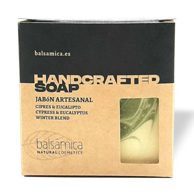 Savon d'hiver au cyprès et à l'eucalyptus 120g pour la vente par Balsámica Natural Cosmetics