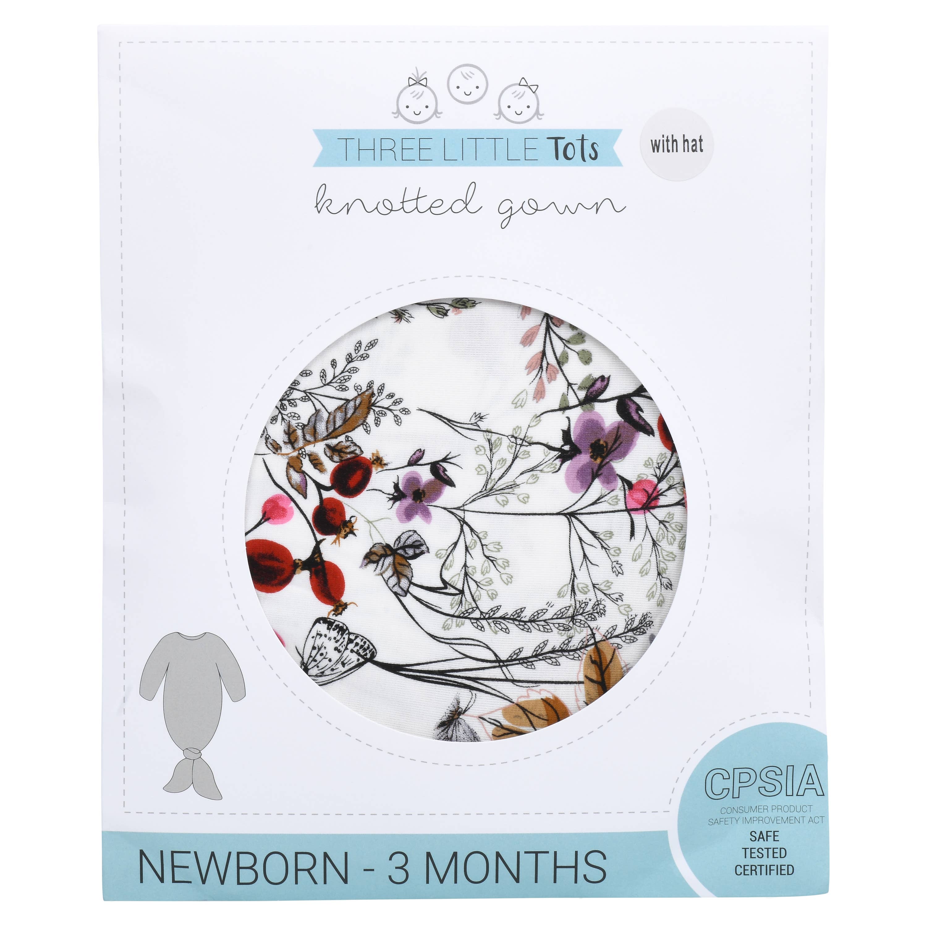 Three Little Tots - Wholesale Babygown - Baby - Floral Flower Knotted Gown11