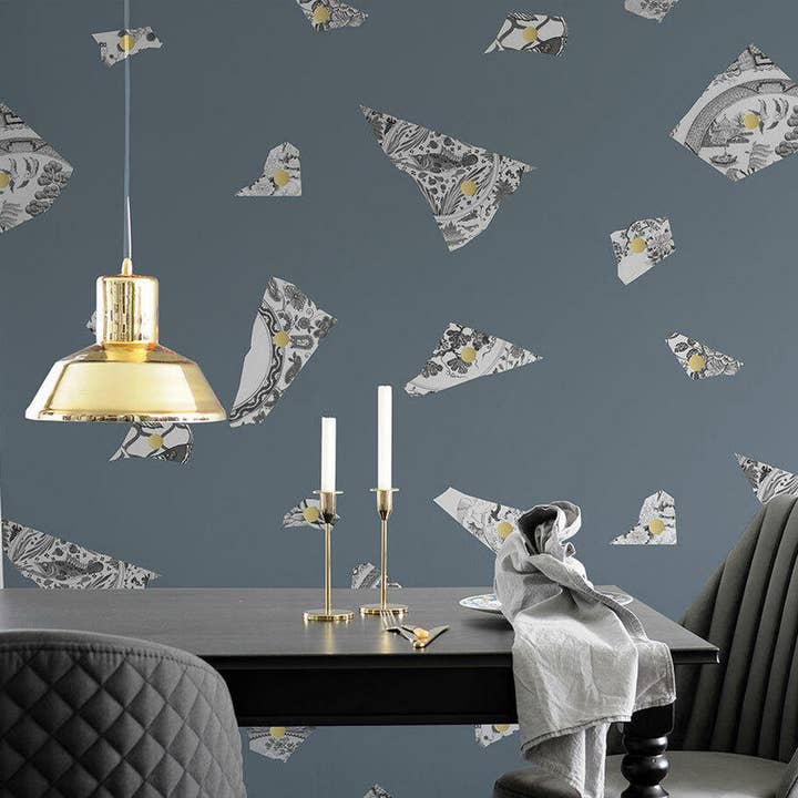 Mineheart – wholesale Wallpaper – Blue & Grey Plate fragment wallpaper2