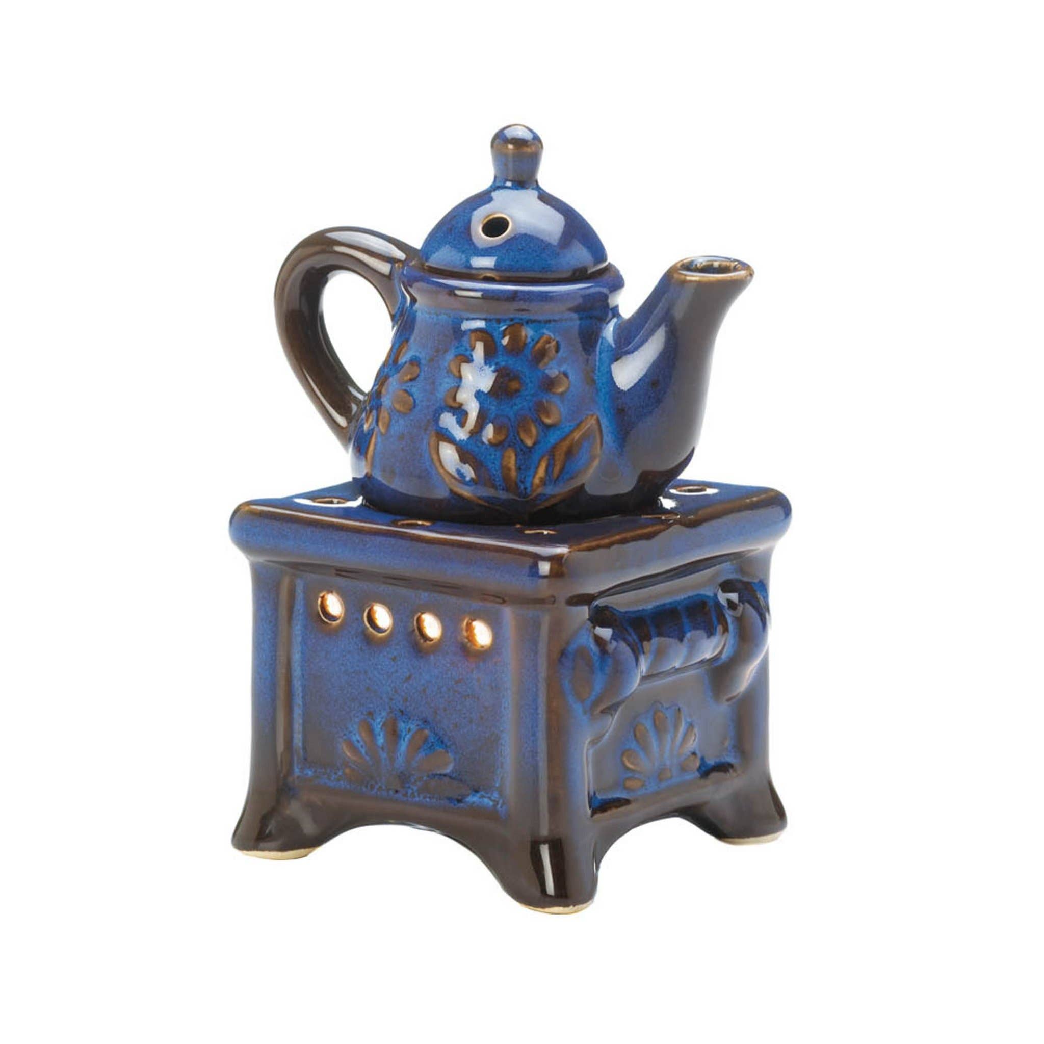 Zingz Home - Wholesale Oil Warmer - Blue Teapot Stove Oil Warmer