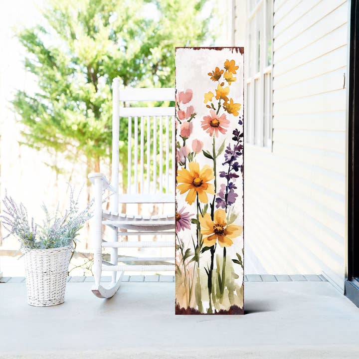 Summer Wildflower Welcome Porch Sign | Rustic Farmhouse Garden Decor for wholesale by TX USA Corporation