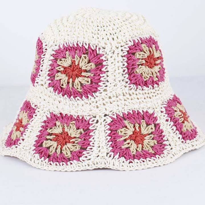 Cote d'Azur Brilliance - Eleganter Eimerhut in Weiß und Rosa für den Großhandel von CaVaSanSDire