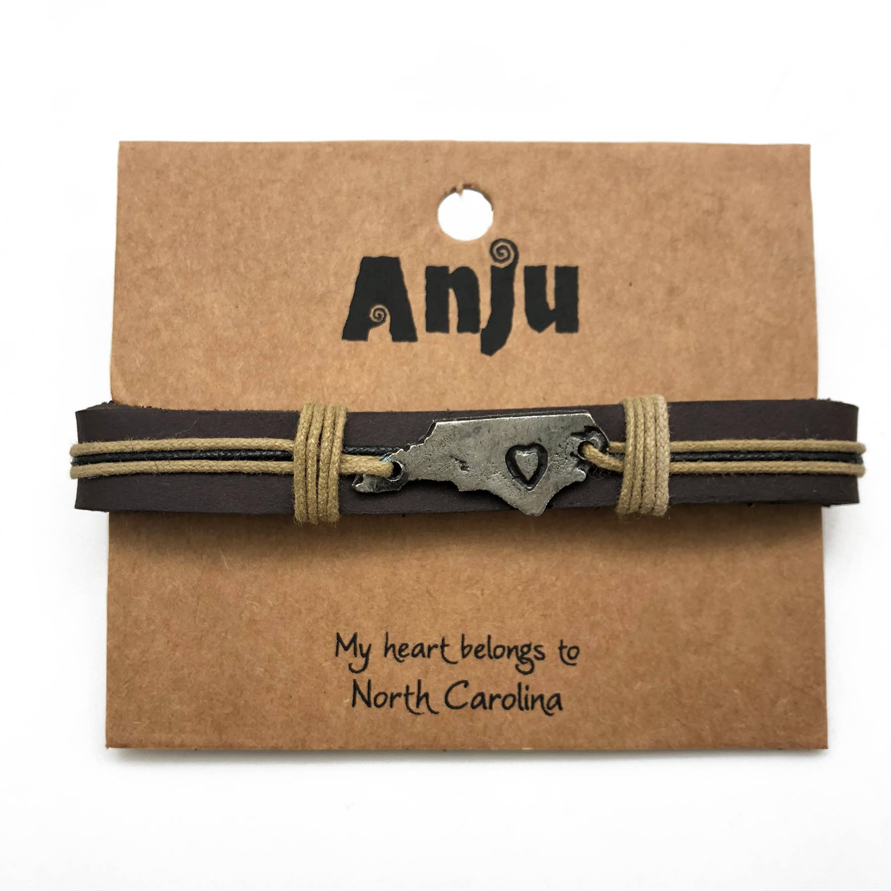 Anju Jewelry – Großhandel Armband mit Charms/Anhängern – Home State Schmuck - Zinn Lederarmband24