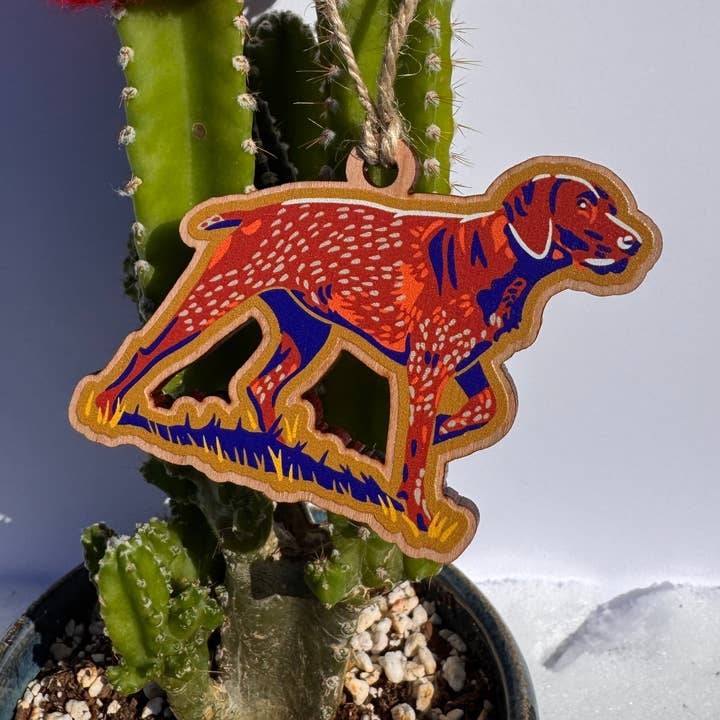 German Shorthaired Pointer Wooden Ornament for wholesale by Caroline Clark