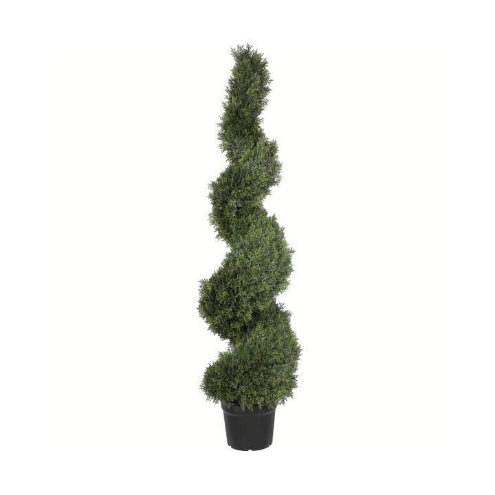 Mills Floral Company – wholesale Artificial plant – UV Cypress Spiral 60 Inch Topiary