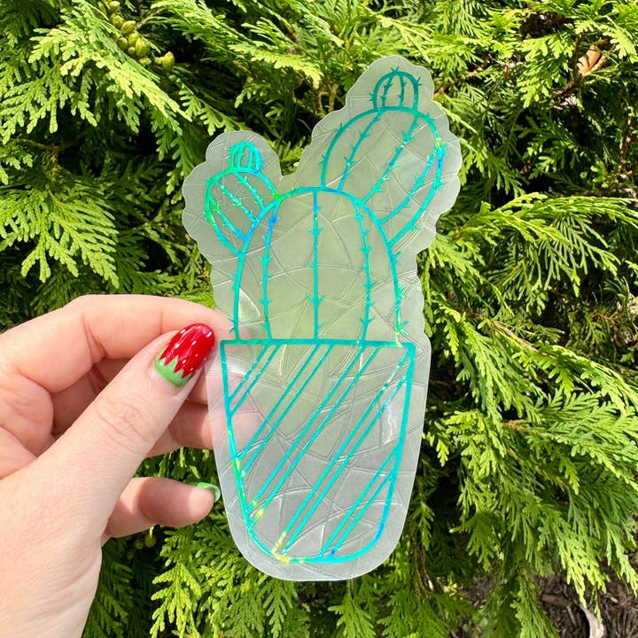 Plants Sun Catcher Window Cling Sticker Snake Cactus Vines for wholesale by Hawburns Studio