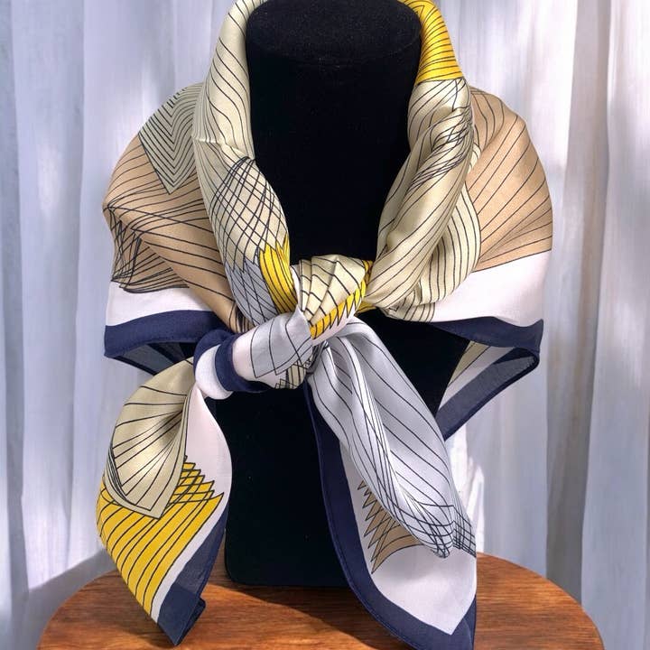 Yellow Silk square scarf FL05 for wholesale on Faire