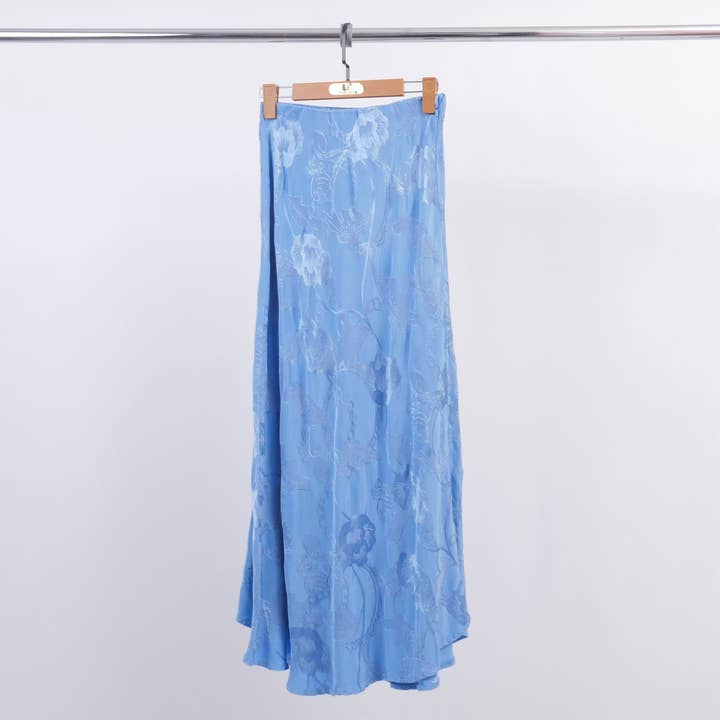 Long skirt with embossed floral pattern KD6651VS for wholesale by Cecile Wang