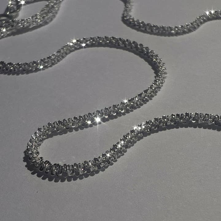 happyzzzsu - Wholesale Link & Chain Necklace - 925 Sterling Silver Super sparkle necklace