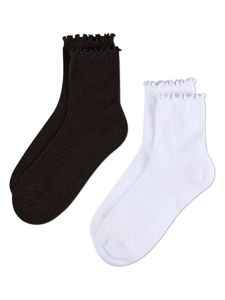 Infinity Classics International Inc. - Wholesale Socks - Women's - Ribbed Picot Cuff Cotton Quarter Sock 6 Pr Pack7
