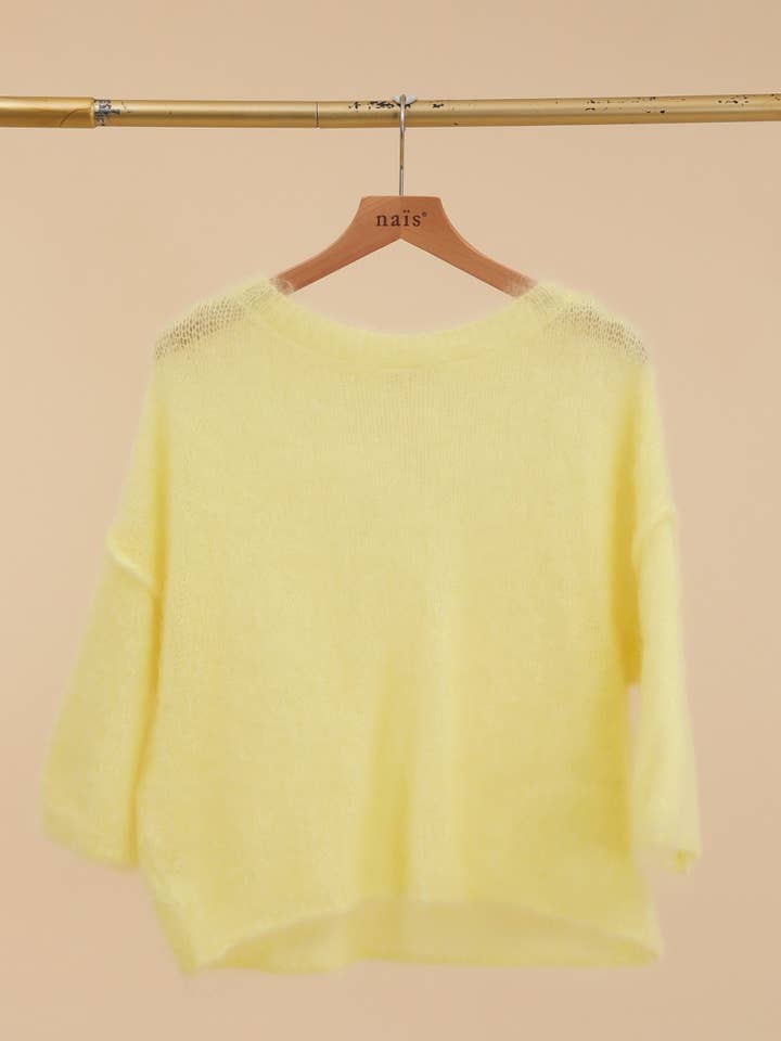 NAÏS PARIS - Wholesale Knit Sweater - Women's - SHORT SLEEVE ROUND NECK SWEATER IN 80% KID MOHAIR19