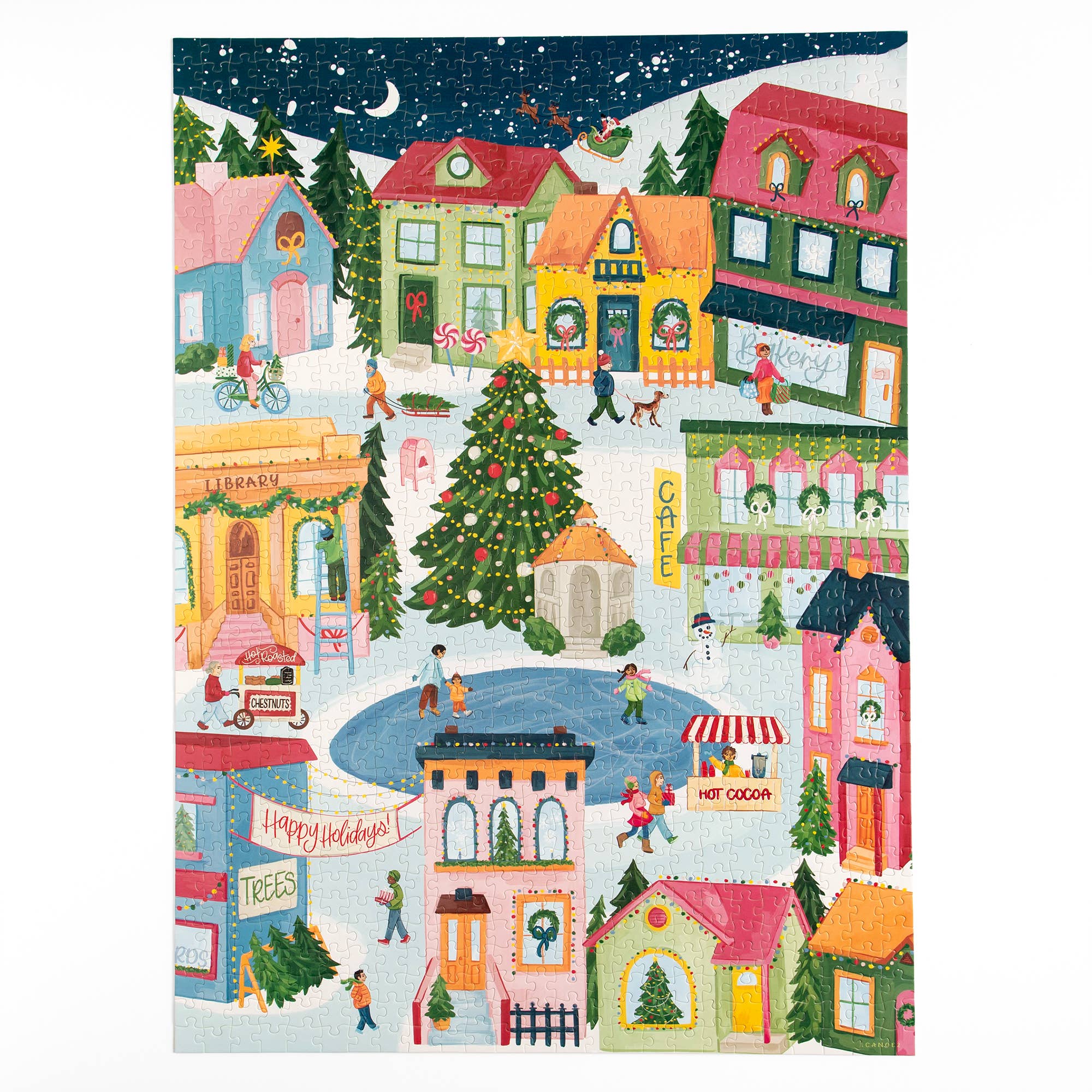 1canoe2 | One Canoe Two Paper Co. - Wholesale Puzzle - Adult - Christmas Village - 1000 Piece Holiday Jigsaw Puzzle3