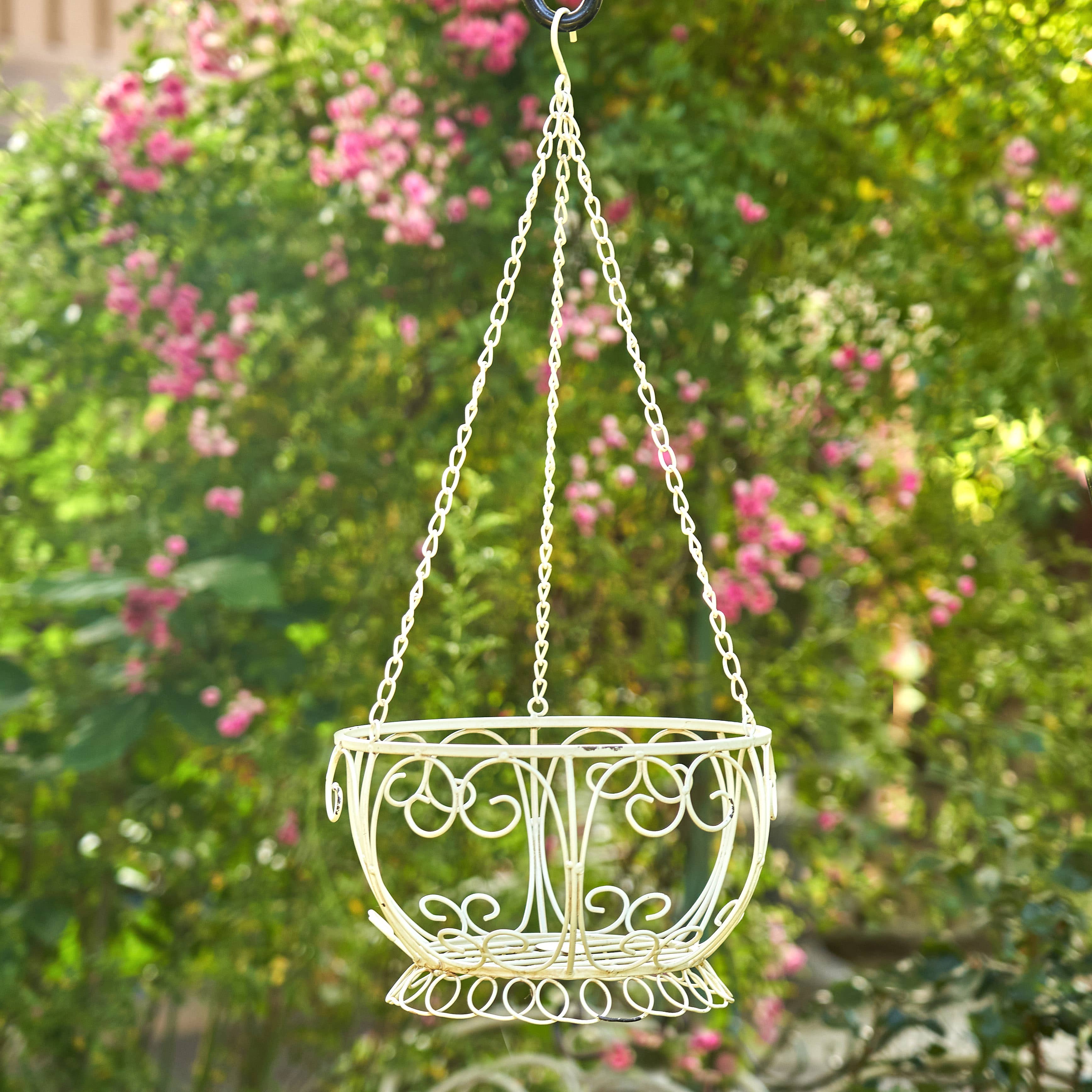 Zaer Ltd. International - Wholesale Hanging Planter - Hanging Iron Basket Planter "Paris 1968" - 3 Colors0